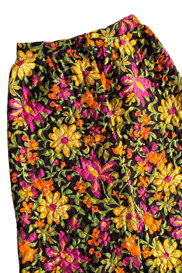 Vintage 1970s Quilted Floral Maxi Skirt Selected by SharpLilTeeth #1