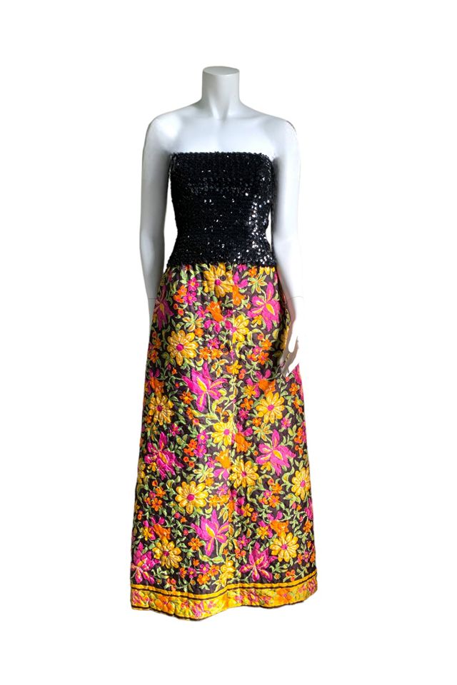 Vintage 1970s Quilted Floral Maxi Skirt Selected by SharpLilTeeth #2