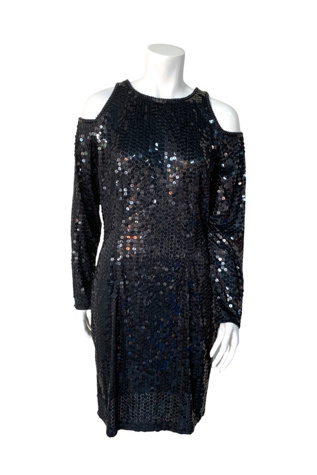 Vintage 1980s Sequin Cold Shoulder Dress Selected by SharpLilTeeth