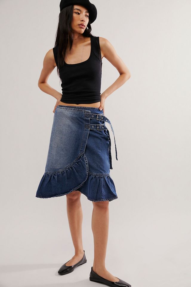 The Ragged Priest Gail Buckle Denim Skirt #2
