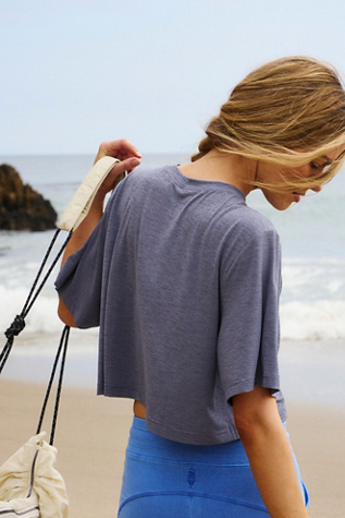 Tempo Cropped Boyfriend Tee by FP Movement at Free People, Grisaille, M