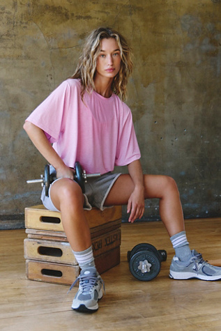 Tempo Cropped Boyfriend Tee by FP Movement at Free People, Pink Aura, M