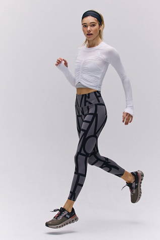 Never Better Logo Leggings by FP Movement at Free People, Gunmetal Combo, L