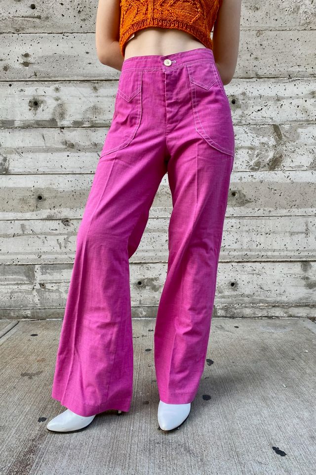 1970's Pink High Waisted Pink Flares Selected by Nomad Vintage
