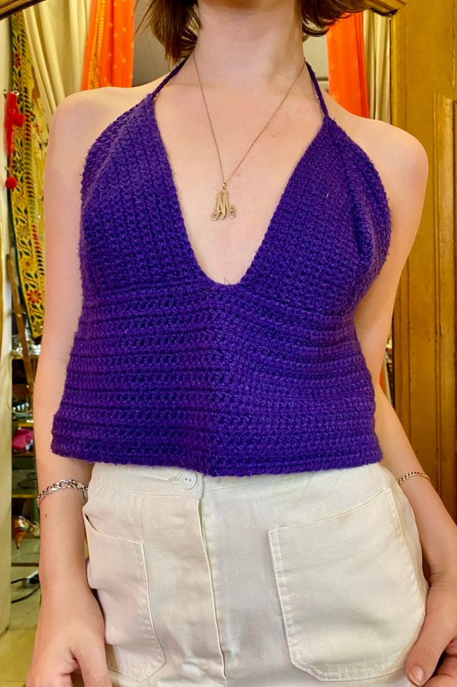 1970’s Hand Knit Violet Halter Top Selected by Nomad Vintage #2
