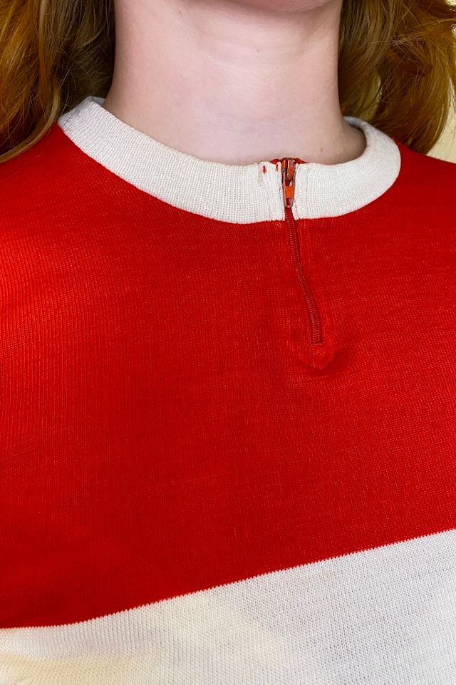 1970’s French Red Bold Striped Biking Shirt Selected by Nomad Vintage #2