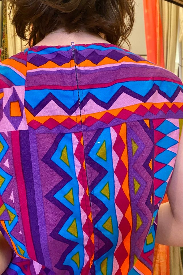 1960’s Sleeveless Geometric Print Dress Selected by Nomad Vintage #3