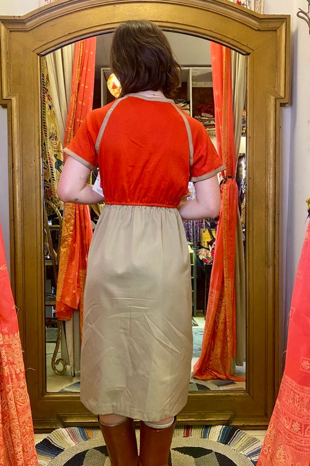 1970’s Deadstock Two-Tone Shirt Dress Selected by Nomad Vintage #1