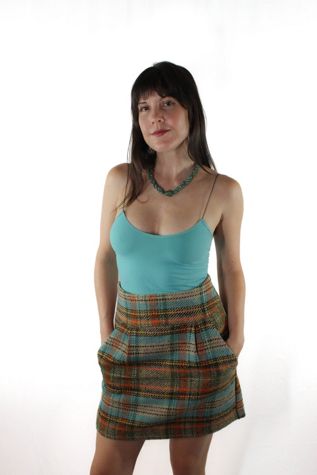 1990s Plaid Mini Skirt Selected By Moons + Junes Vintage
