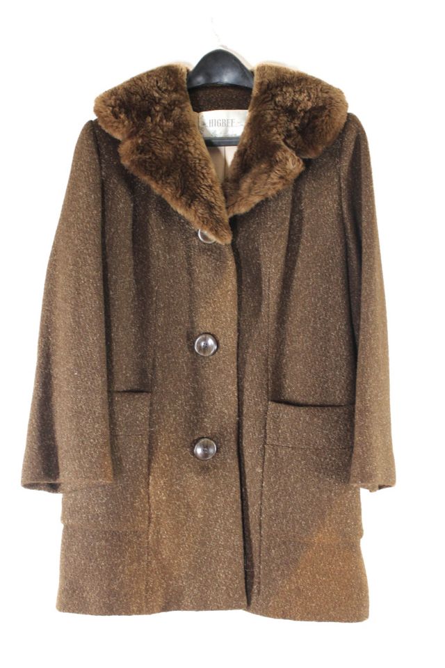 1960s Brown Tweed Faux Fur Coat Selected By Moons + Junes Vintage #3