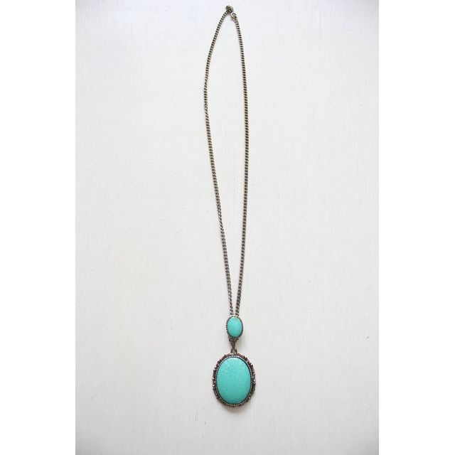 Vintage Turquoise Silver Pendant Necklace Selected By Moons + Junes Vintage #1