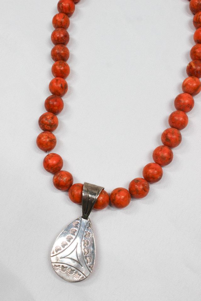 1970s Spiny Oyster Sterling Pendant Necklace Selected By Moons + Junes Vintage #3