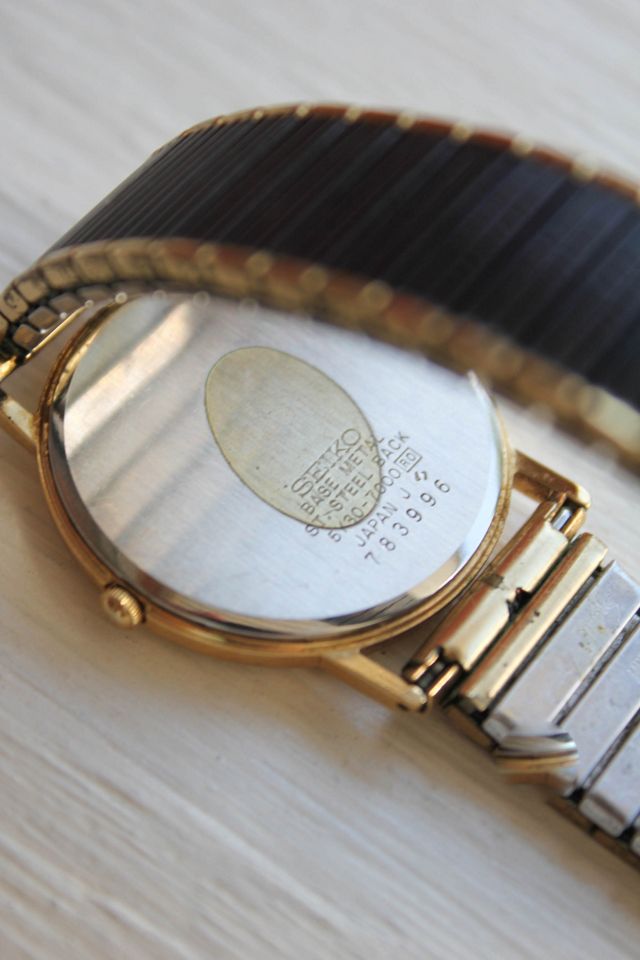 Vintage Black & Gold Seiko Stretchy Band Watch Selected By Moons + Junes Vintage #3