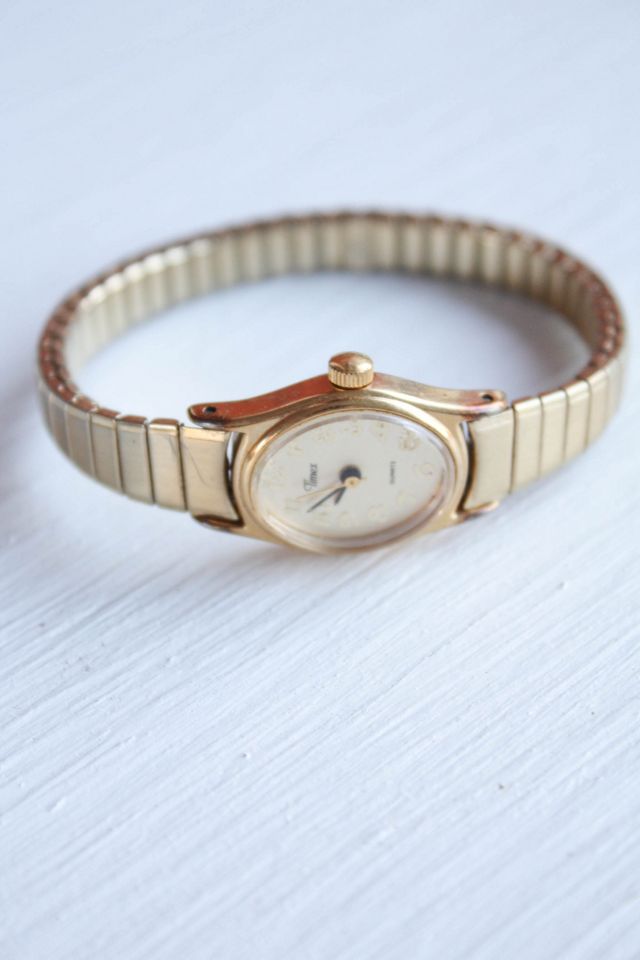 Vintage Gold Stretchy Band Watch Selected By Moons + Junes Vintage #1