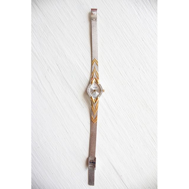 Vintage Art Deco Rhinestone Diamond Two-Tone Watch Selected By Moons + Junes Vintage #2