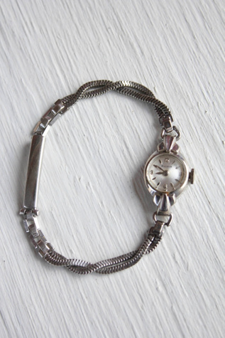 Vintage Bulova 10K White Gold Chain Watch Selected By Moons + Junes Vintage