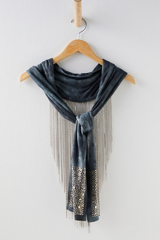 Studded Chains Scarf by Cecilia de Bucourt at Free People in Black