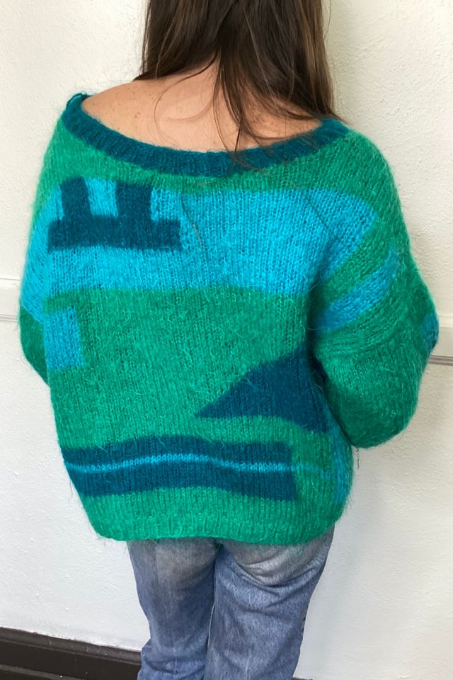 1980s Geometrical Wool Sweater Selected by Cherry #1