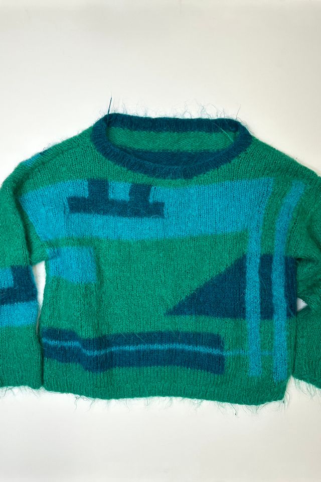 1980s Geometrical Wool Sweater Selected by Cherry #2