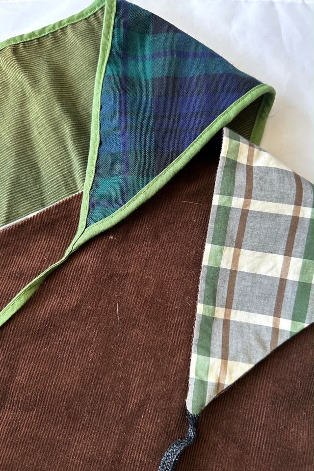 1960s Plaid & Corduroy Hair Kerchiefs Selected by Cherry #1