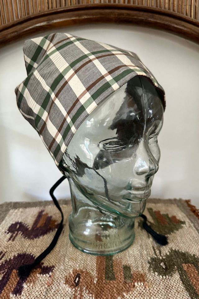 1960s Plaid & Corduroy Hair Kerchiefs Selected by Cherry #2