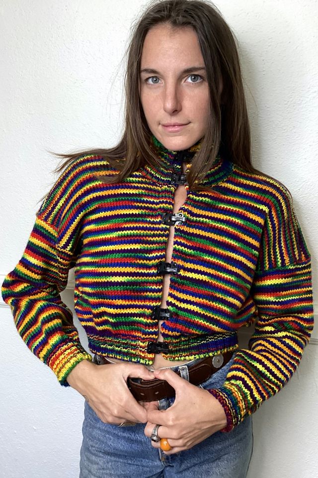 Cropped rainbow sweater hotsell