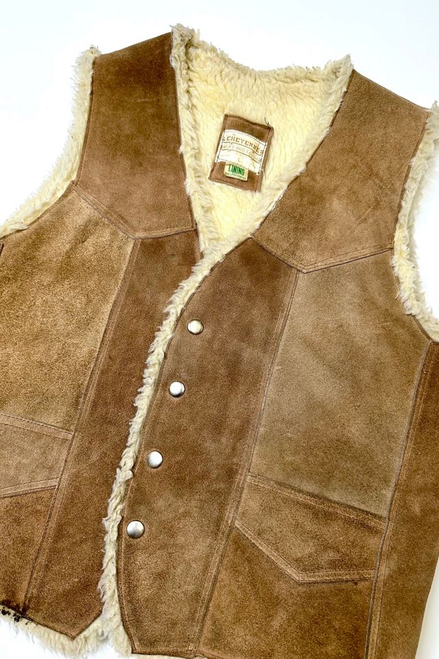 1970s Shearling Suede Hand Painted Vest Selected by Cherry #2