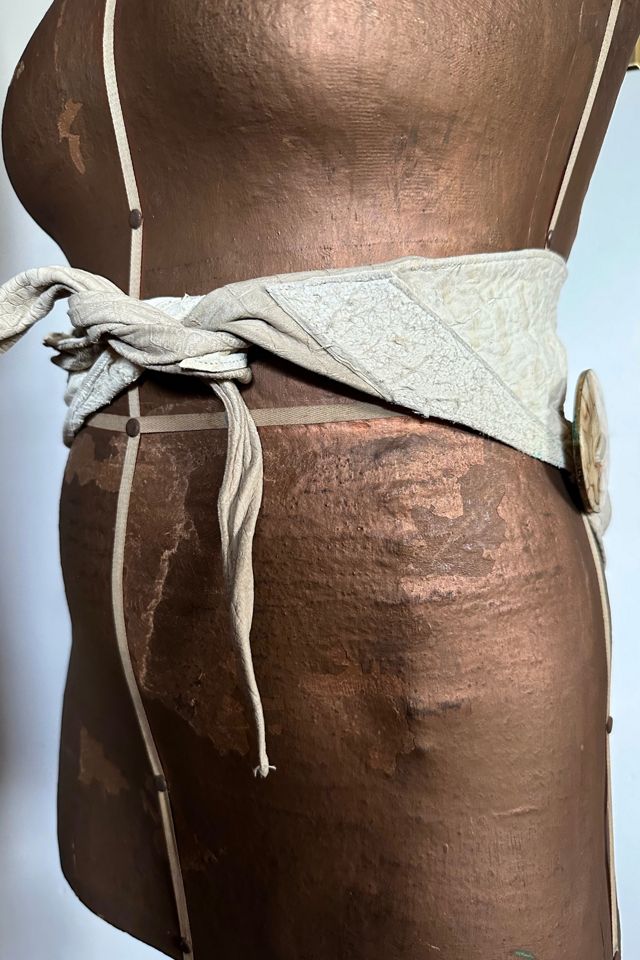 1980s Natural Leather Beaded Savage Belt Selected by Cherry #1