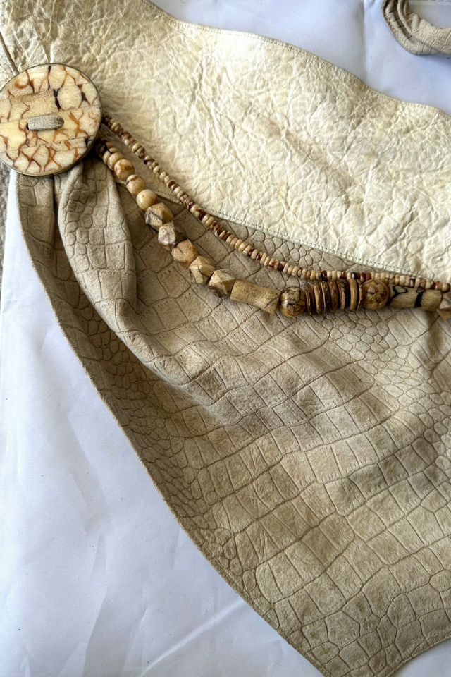 1980s Natural Leather Beaded Savage Belt Selected by Cherry #2