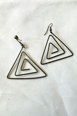 1970s Spiraled Triangle Earrings Selected by Cherry