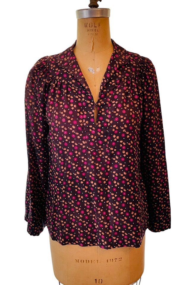 Vintage 1980's Brown Floral Shirt Selected by FernMercantile #1