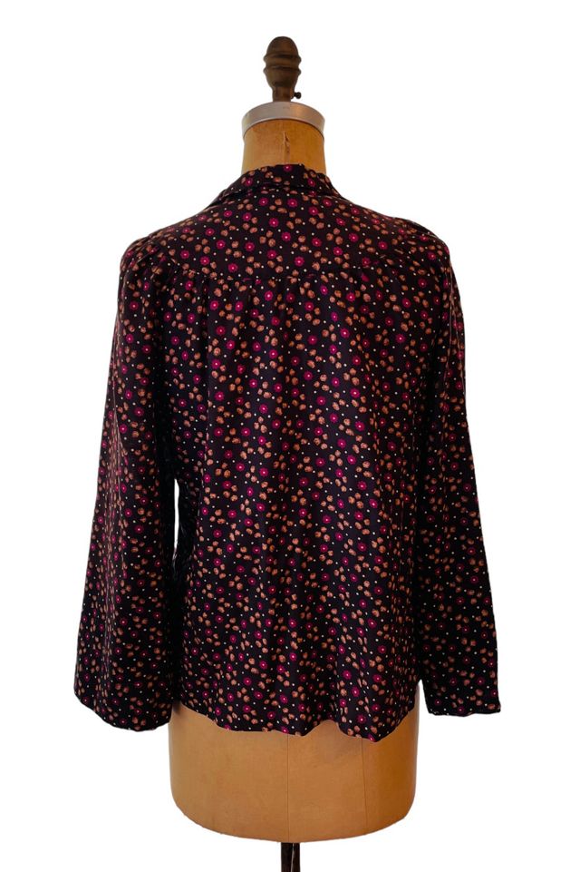 Vintage 1980's Brown Floral Shirt Selected by FernMercantile #2