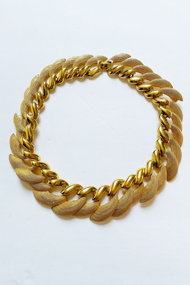 Vintage 1980's Napier Gold Choker Necklace Selected by FernMercantile #1