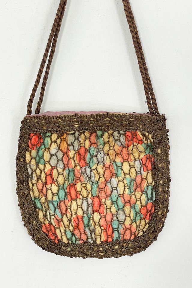Antique 1915 Silk Ribbon Bag Selected by FernMercantile #1