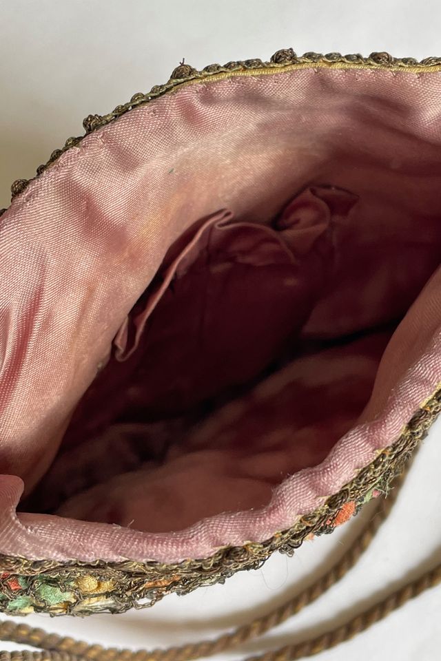 Antique 1915 Silk Ribbon Bag Selected by FernMercantile #2