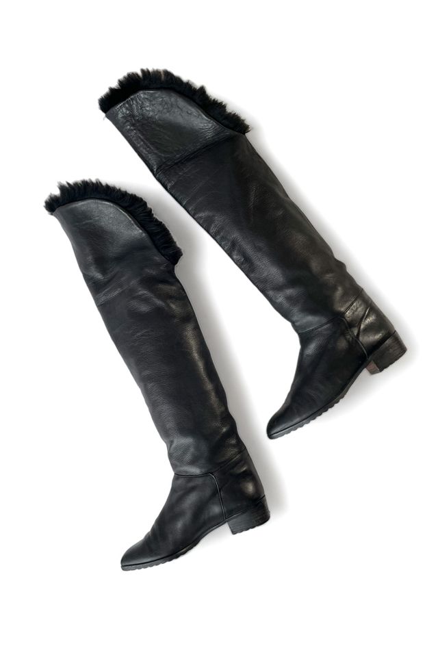 Over the knee shearling lined boots best sale