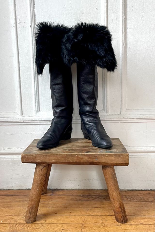 Vintage 80s Charles Jourdan Shearling Over-The-Knee Shearling Boots Selected by MARMALADE #3