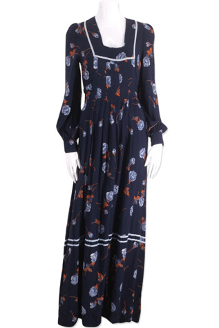1970s Mindy Malone Rose Print Maxi Selected By Ritual Vintage