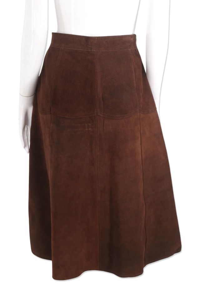1970s Brown Suede Snap Front Skirt Selected By Ritual Vintage #2