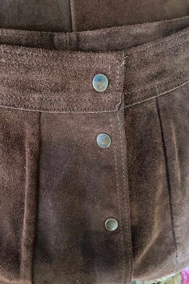 1970s Brown Suede Snap Front Skirt Selected By Ritual Vintage #3