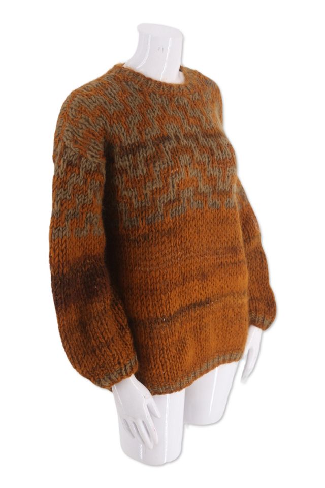 1980s Earth Tone Loose Weave Sweater Selected By Ritual Vintage