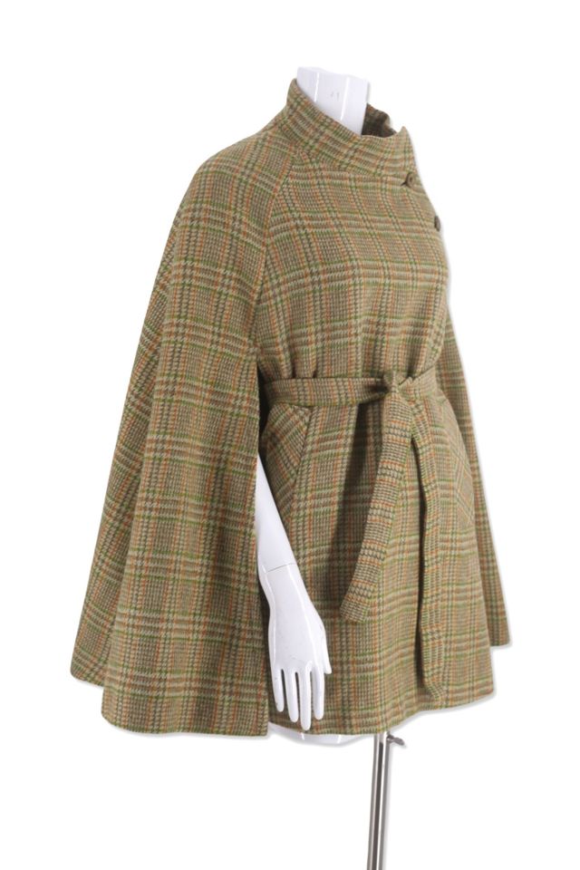 1960s Plaid Wool Belted Capelet Selected By Ritual Vintage #1