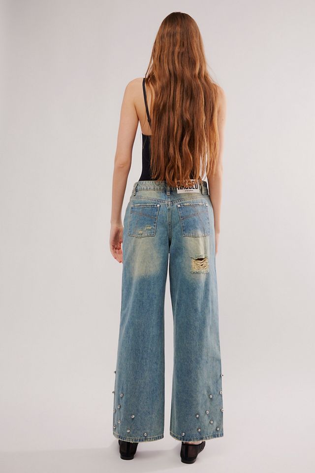 The Ragged Priest Studded Distressed Release Jeans | Free People