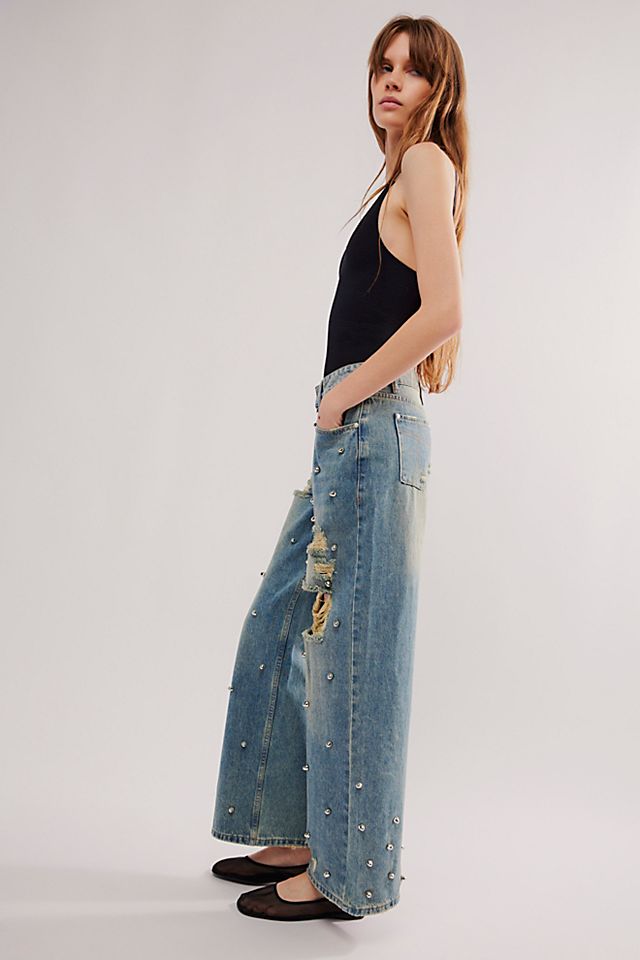 The Ragged Priest Studded Distressed Release Jeans | Free People