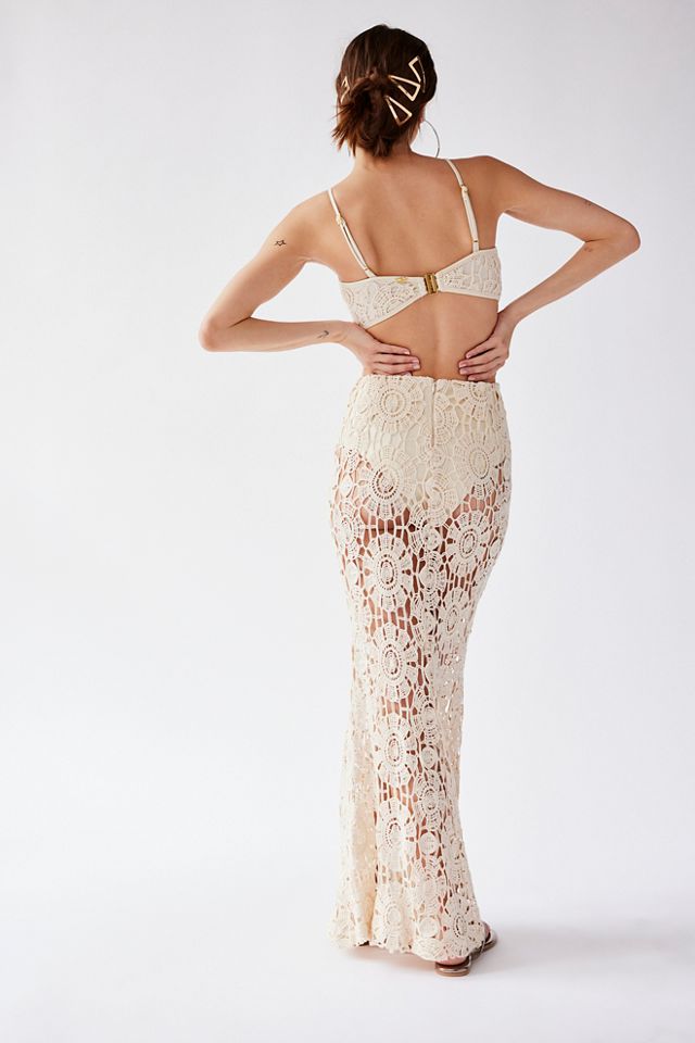 PatBO Embroidered Crochet Halter Dress #1
