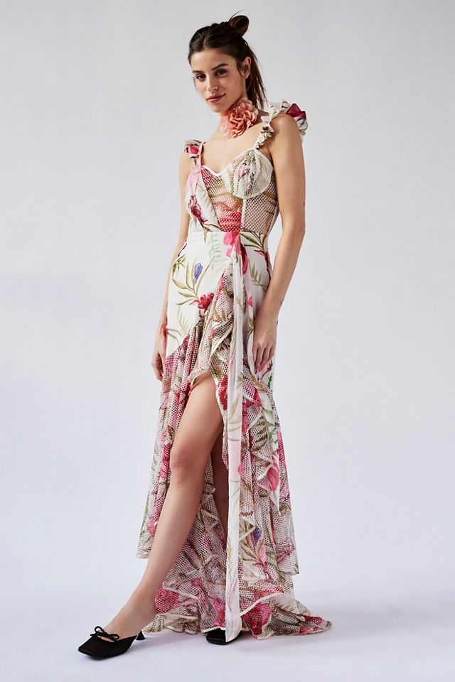 PatBO Viera Lace Bustier Maxi Dress #2