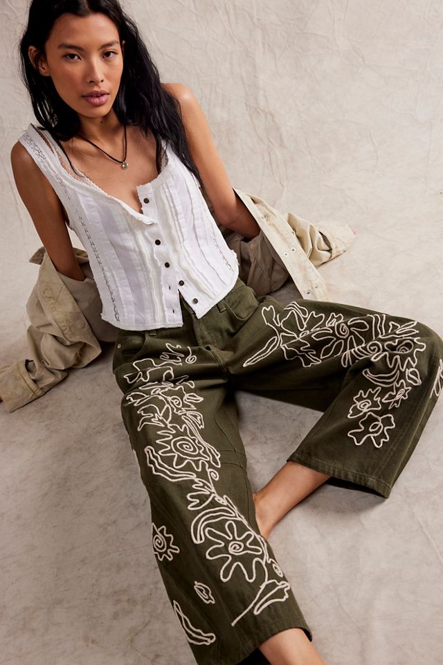 FREE PEOPLE GOOD LUCK BARREL PANT - SOUNDWAVE main image 1