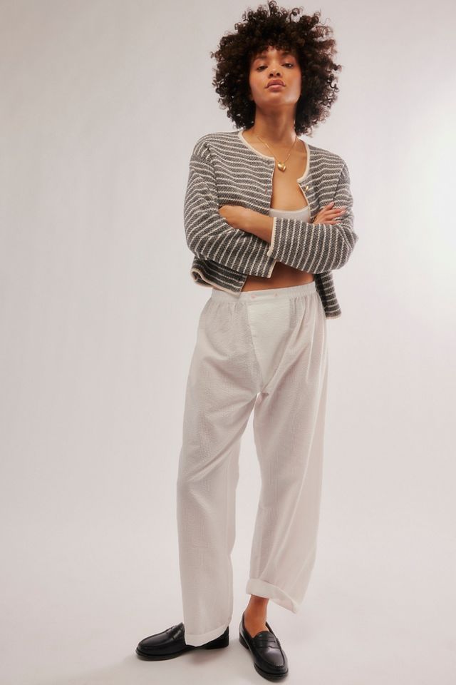 WIDE LEG TROUSER WITH FRONT POCKETS UP ON CLOUD NINE