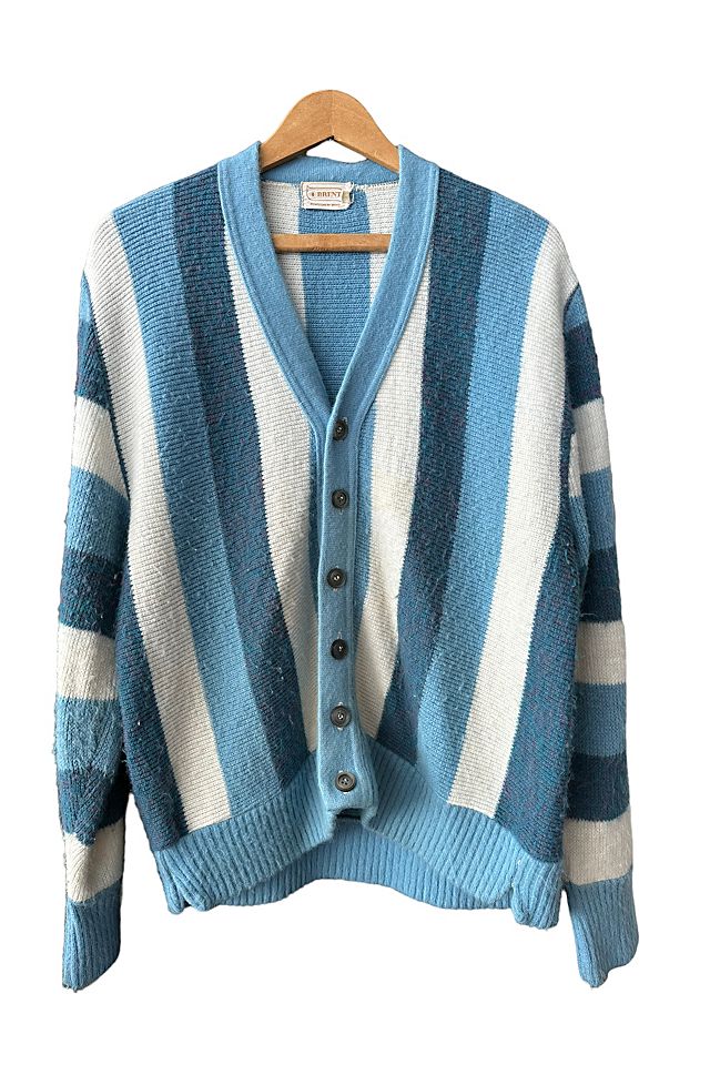 Vintage 1960's Vertical Striped Cardigan Selected By Vintage Vintage 1960's Vertical Striped Cardigan Selected By Vintage
