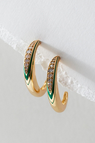 Leeada Ripley Hoops by Leeada Jewelry at Free People in Green